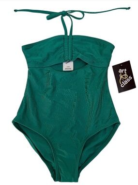 Art Class Green Halter One Piece Swimsuit Girls S 6/7 NWT